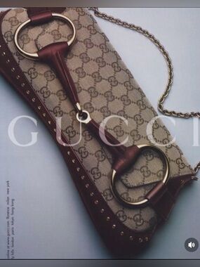 GUCCI Large Oversized Horsebit Chain Shoulder Bag & Clutch - authentic paper